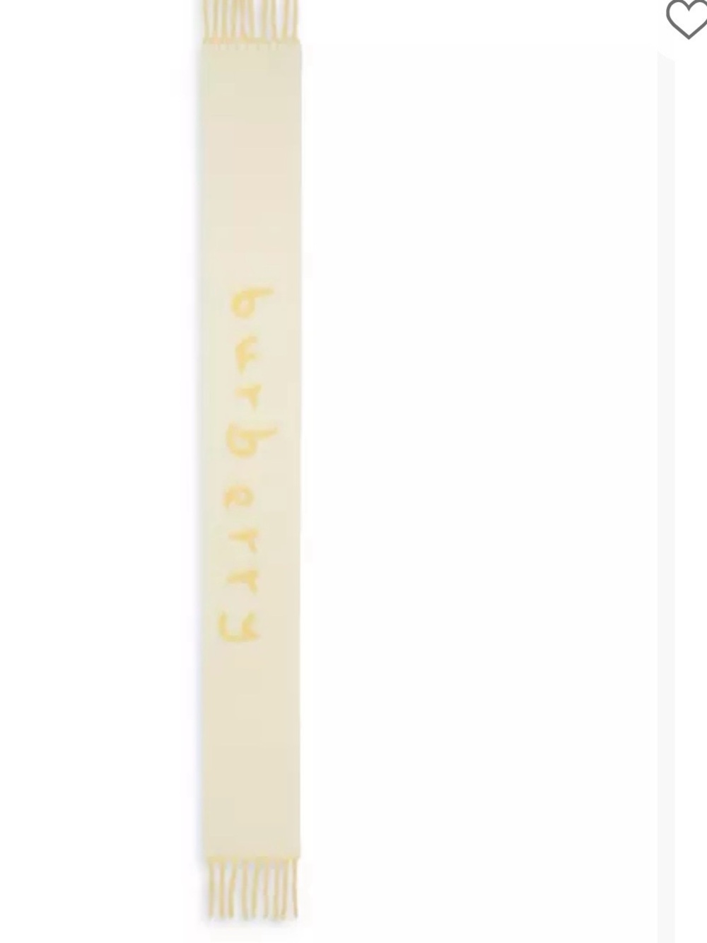 Burberry Reversible Wool Blend Scarf with Pale Yellow Logo